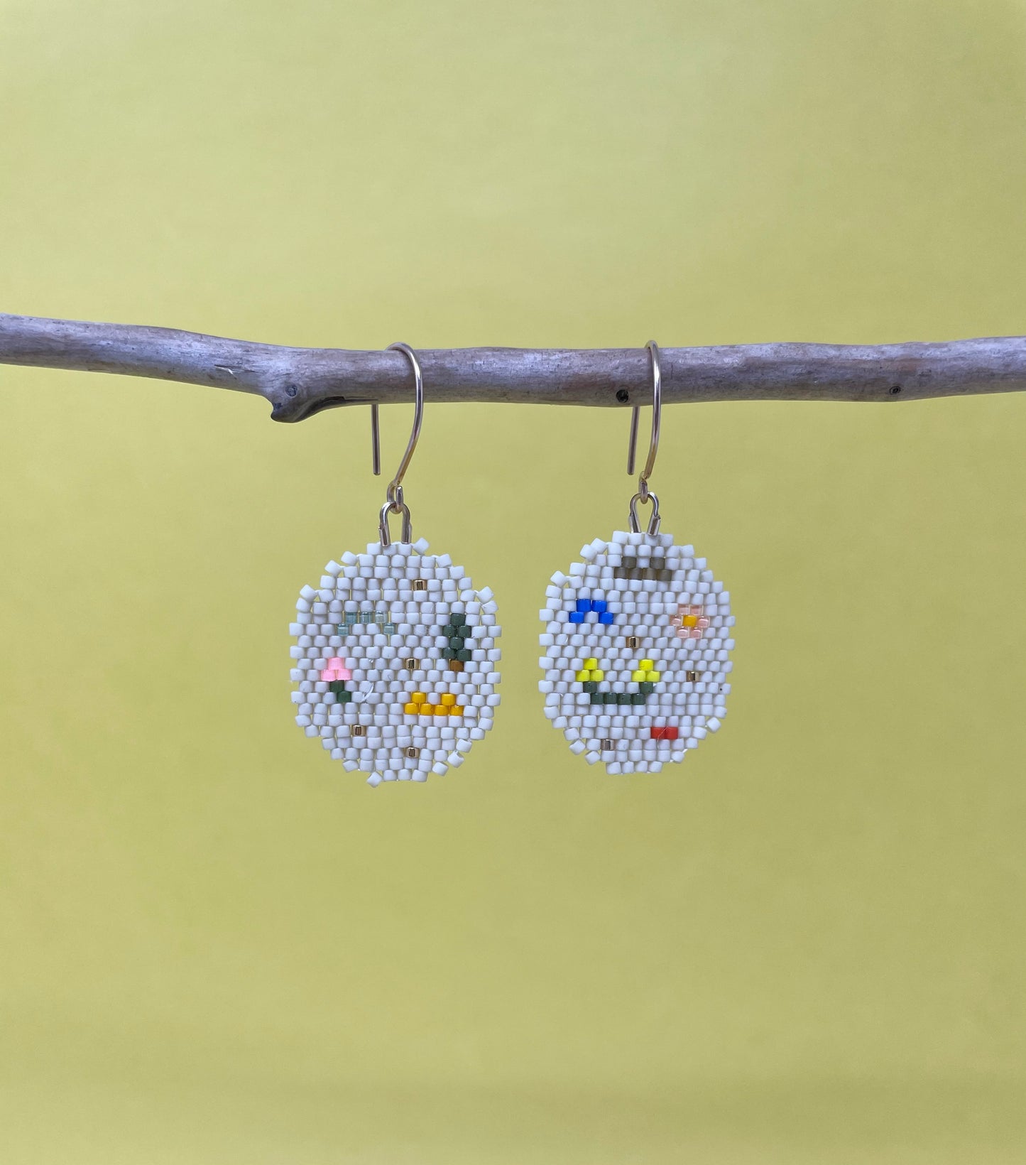 Sand Beaded Round Earring