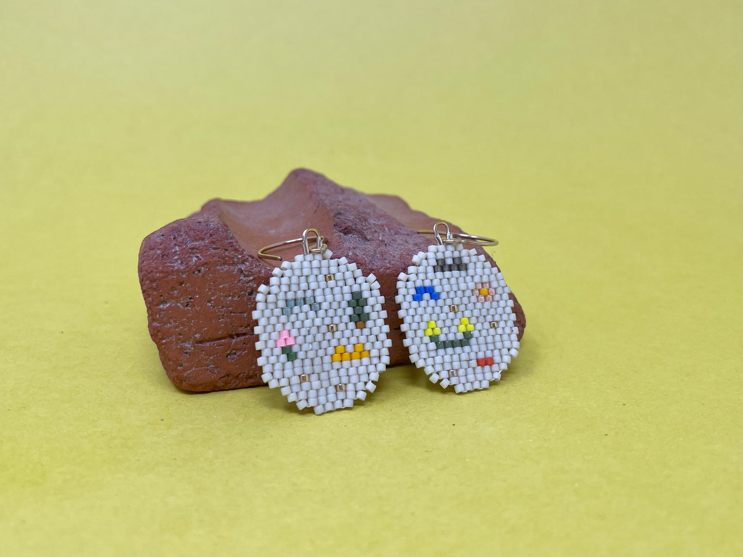 Sand Beaded Round Earring