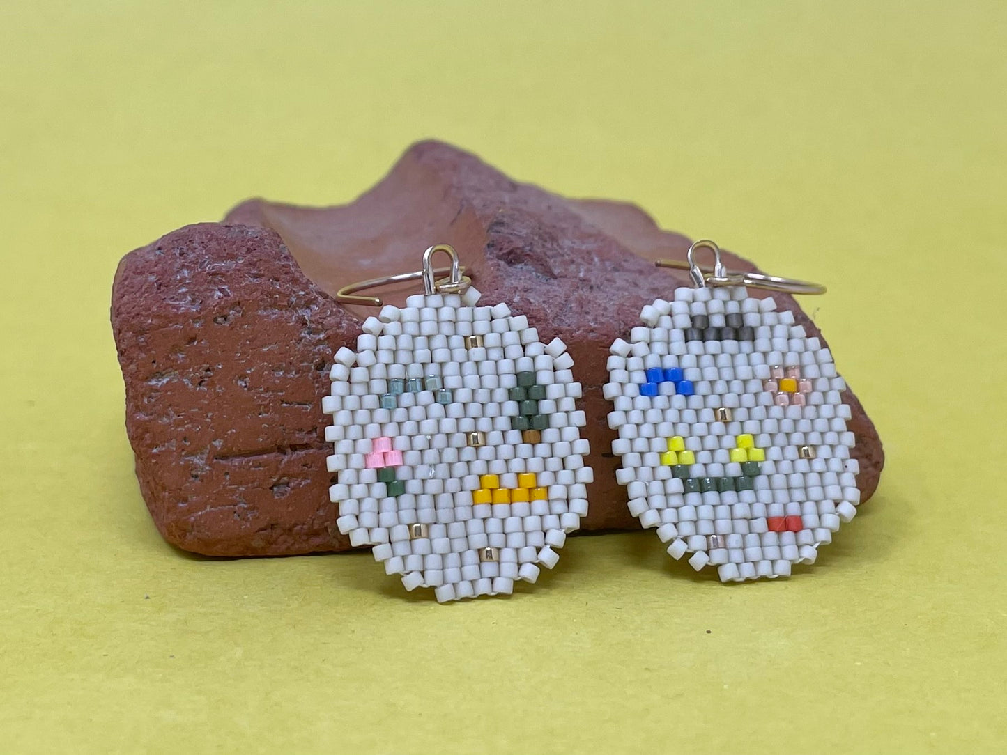 Sand Beaded Round Earring