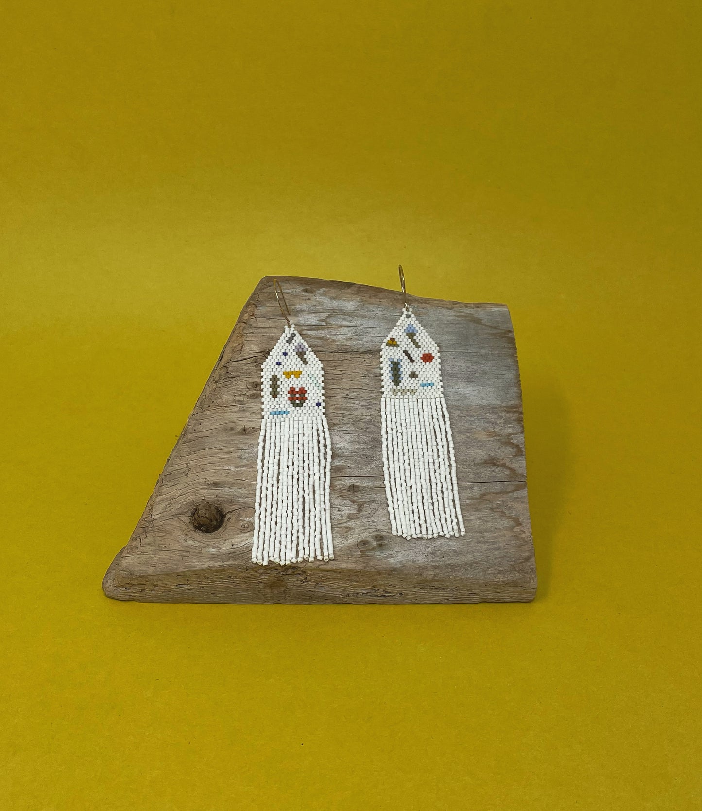 White Fringe Earrings