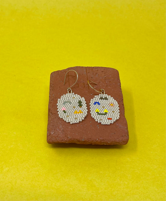 Sand Beaded Round Earring